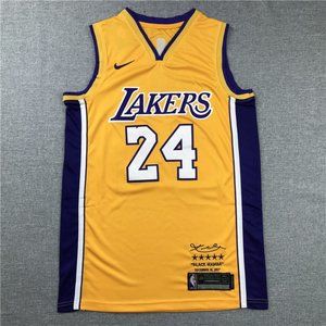 LA Lakers #24 Kobe Bryant Retirement Yellow Jersey